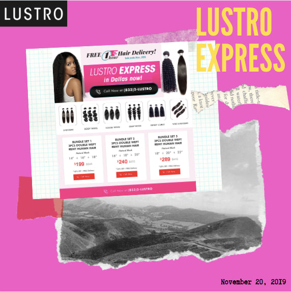 Lustro Express: Free One-Hour Hair Delivery (Dallas Only) | Lustro Hair: 100% Remy Hair Extensions