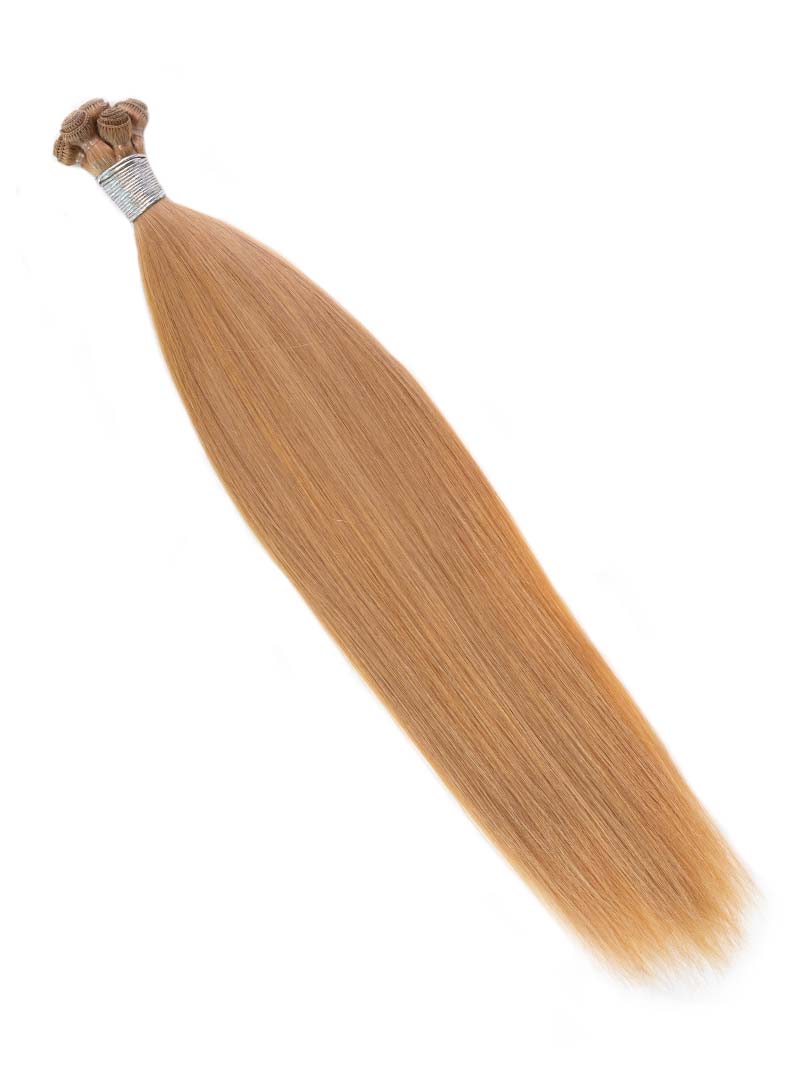 Lustro Straight Hand-Tied Weft Honey Blonde(#27) Remy Human Hair Extension(100 Grams)  - FINAL SALE
