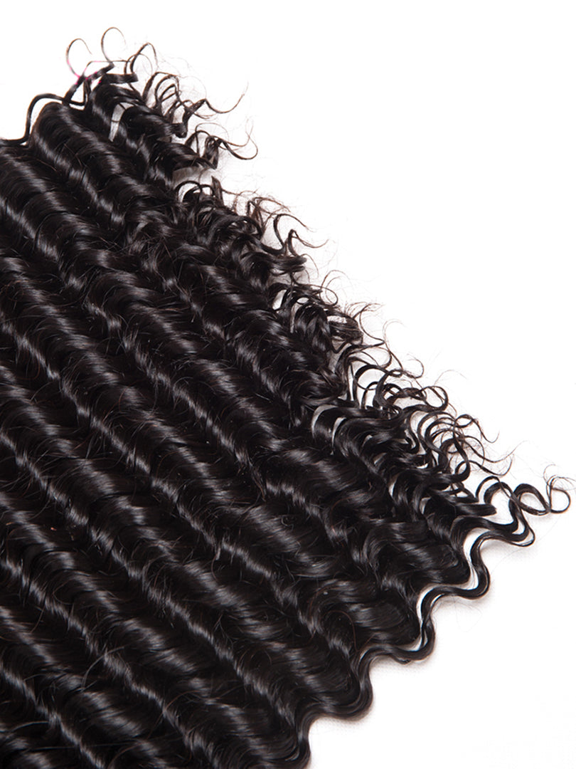 Lustro Deep Wave 3pcs Double Weft Remy Human Hair Bundles