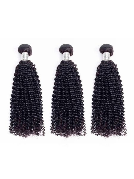 Lustro Kinky Curly 3pcs Double Weft Remy Human Hair Bundles